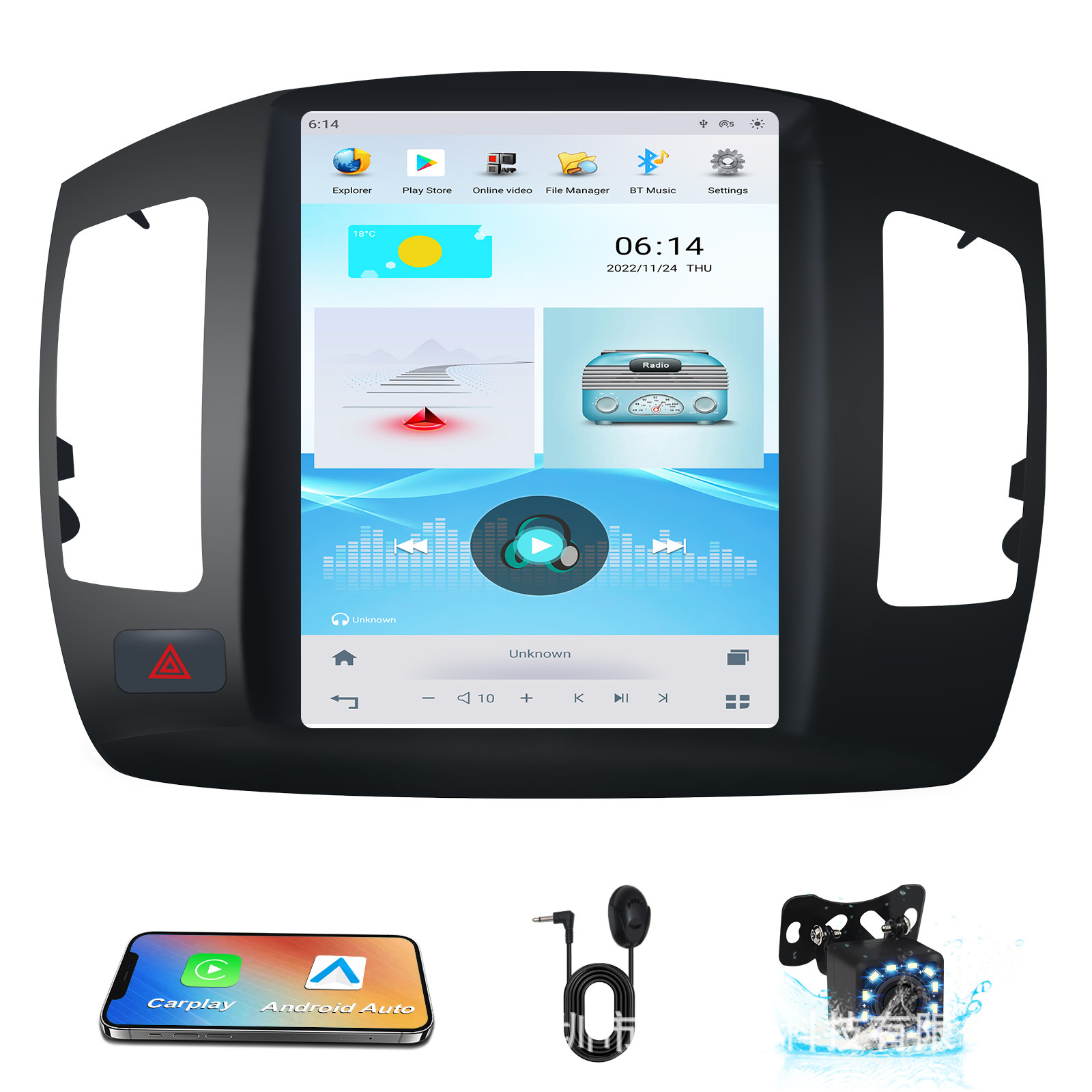 Chezai 10.4" Vertical Screen Elantra 2007-2011 HD IPS Car GPS Android Navigation (Other Automotive Communications) - rk-px6-4g64gcar-play
