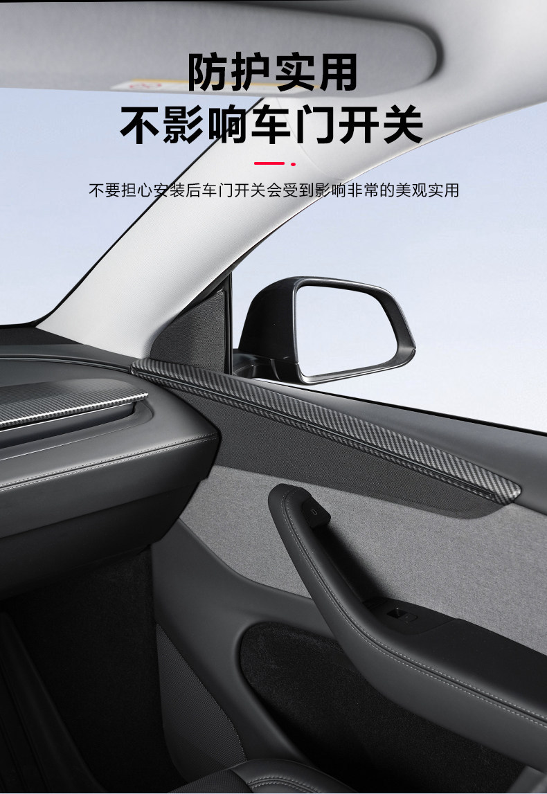Suitable for the Six-Seater Version of the New Tesla Model Y/Yl Door Trim Strip Decorative Panel Sticker Interior Accessories