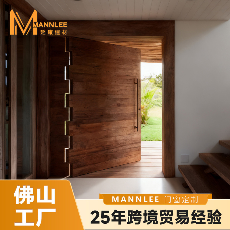 Modern Minimalist Villa Entrance Solid Wood Home Anti-Theft Apartment Entrance Door Custom-Made