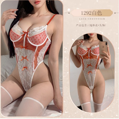 Sexy Lingerie with Underwire, Open-Crotch, Alluring See-Through, No Need to Take Off, Hot Female Nurse Uniform Set