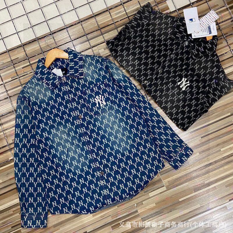 Cross-Border Wholesale 25Ss Spring & Fall New Yankees Denim Shirt Jacket Ny Letter Jacket Men's and Women's Couple Models