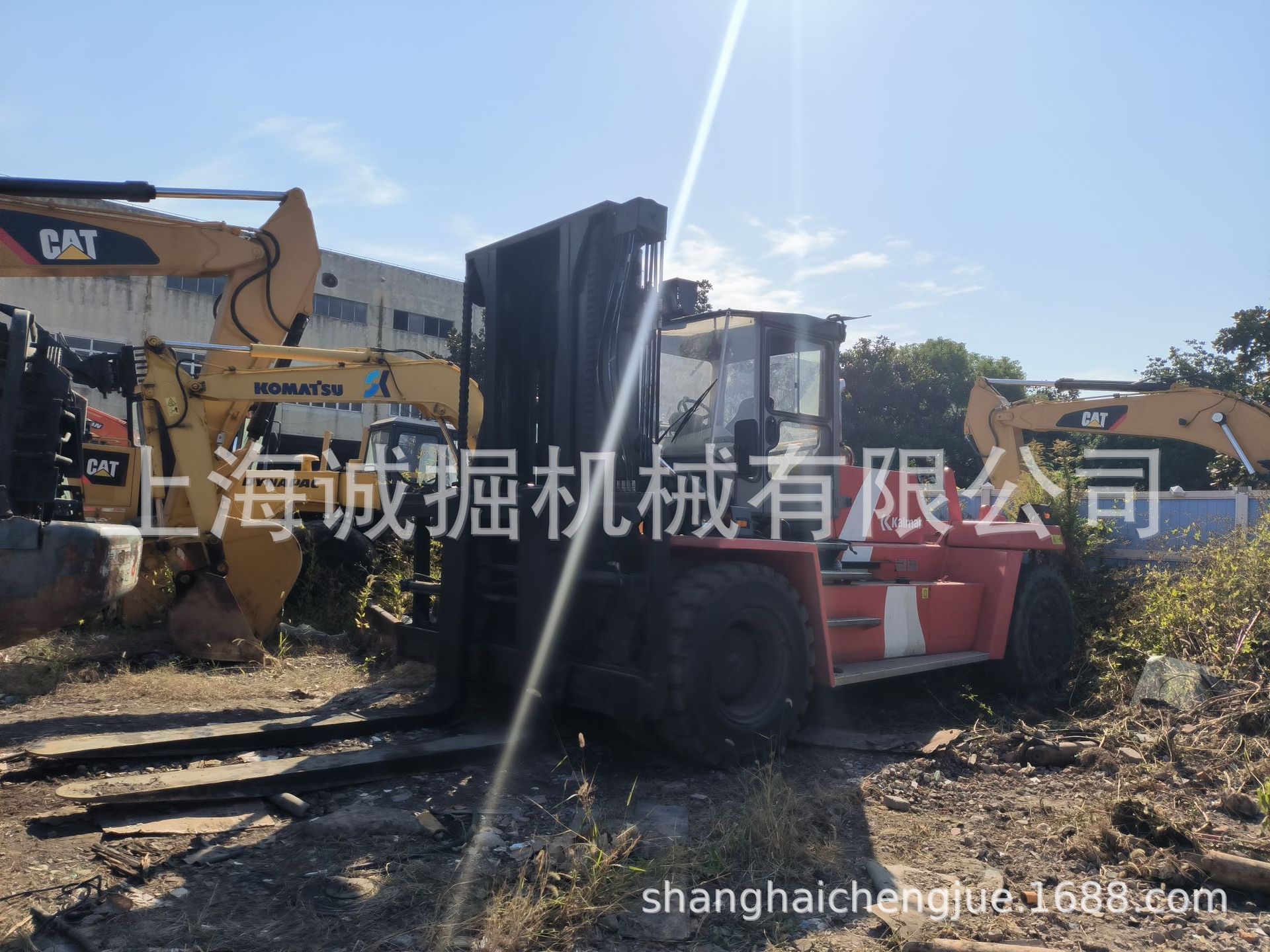 上海卡尔玛25吨带叉移集装箱大叉车现货