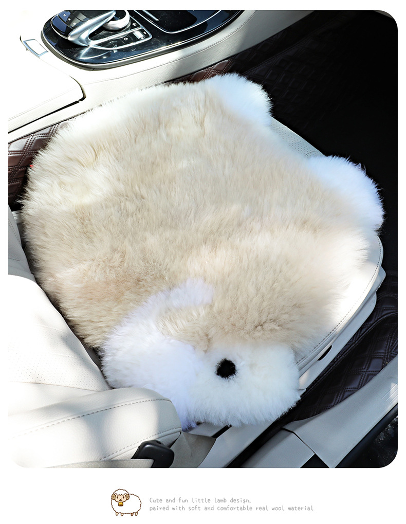 New Long-Haired Little Sheep Car Seat Cushion Winter Warm Wool Square Cushion Simple Car Interior Cross-Border Wholesale