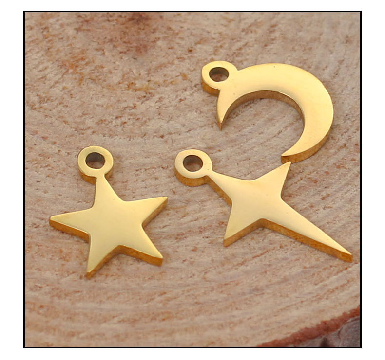 1g Weight Pendant Jewelry Making Type DIY Jewelry Accessories Classification 1 Piece Quantity 1 Piece 302 Stainless Steel Star Moon Pendant