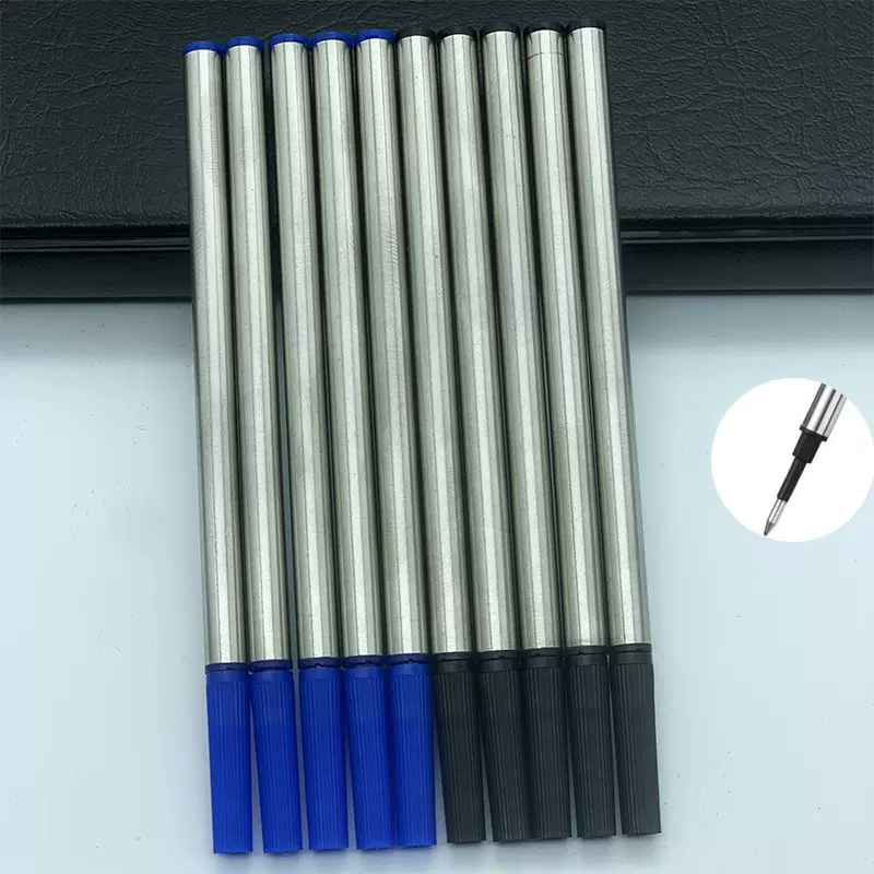 0.5mm金属笔芯签字笔宝珠笔替芯通用笔芯黑色蓝色水性笔芯厂家