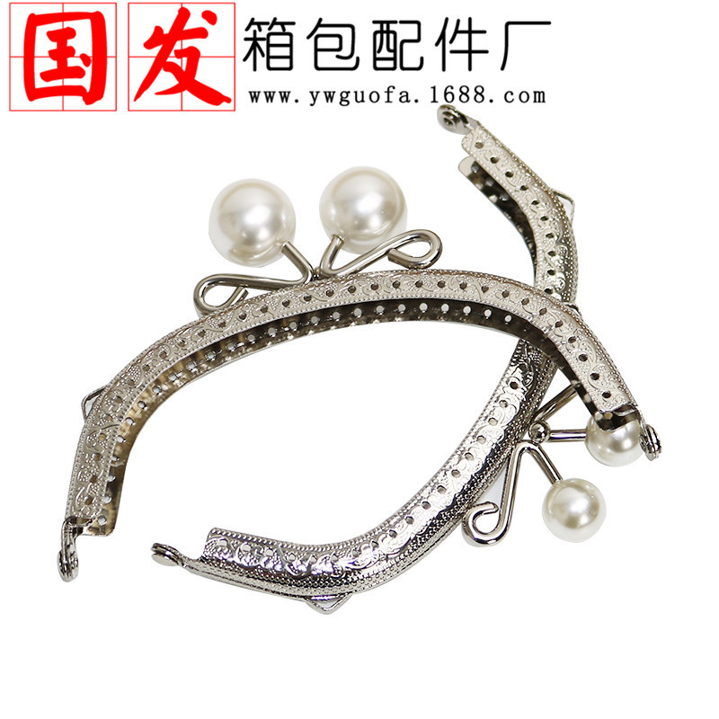 [Nuevo producto] 12,5 cm de arco en relieve caramelos de color perla cabeza oro caramelos de color perla plata