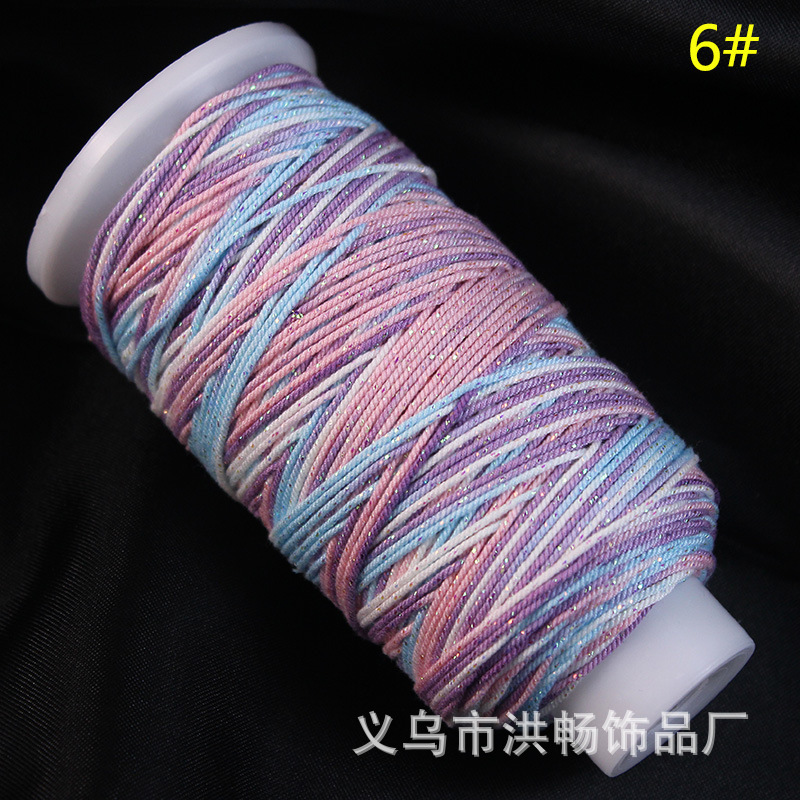 段染手搓棉线加金藏式星空渐变色 diy手工编织项链手链吊坠文玩绳|undefined
