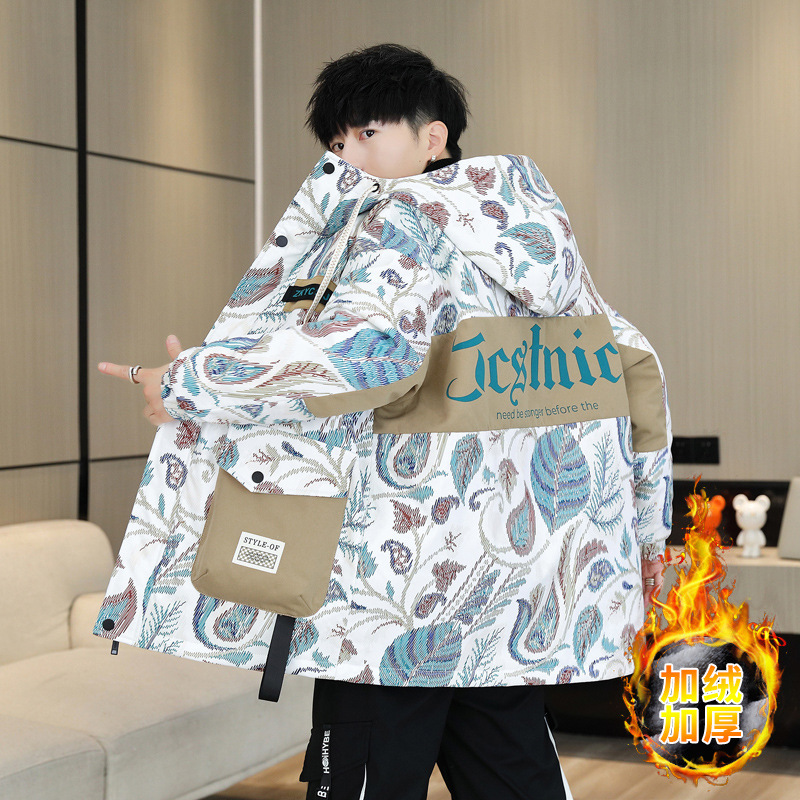 Trendy Brand Jacket Men's Winter 2025 New Style Youth Student Fleece-Lined Thickeneded Loose and Handsome Men's Autumn and Winter Jacket