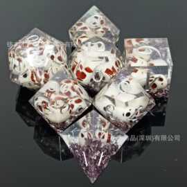跨境游戏新款品树脂骰子DND龙与地下城COC克苏鲁锐尖角多面体色子