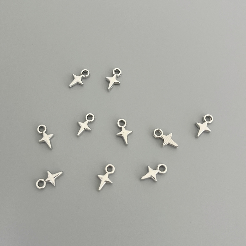 Factory Direct Sales Export Ancient Silver Alloy Jewelry Accessories Export DIY Star Pendant