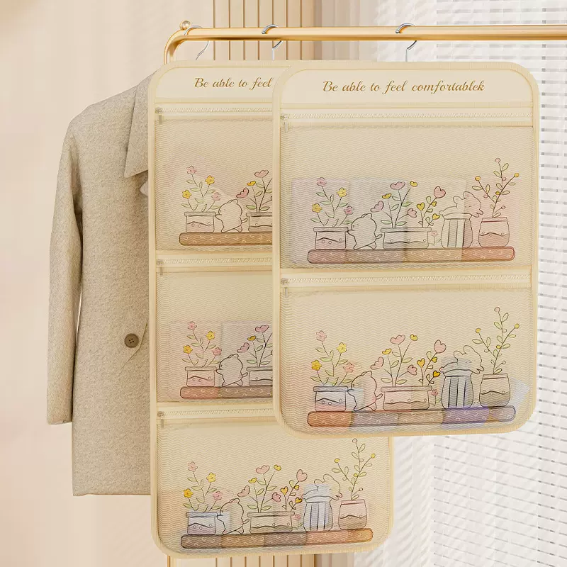 新款内衣内裤收纳挂袋家用衣柜袜子悬挂式网兜学生宿舍多用置物袋