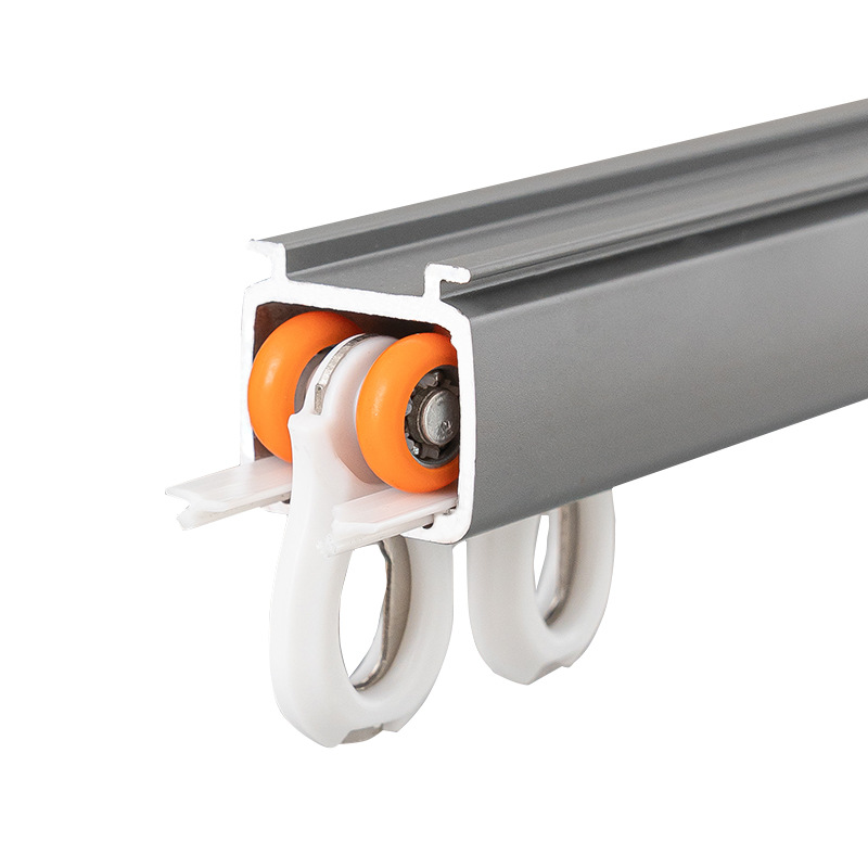 Aleación de aluminio engrosada pista de la cortina al por mayor barra de la cortina Accesorios de varilla romana Mute doble diapositiva pista de la cortina
