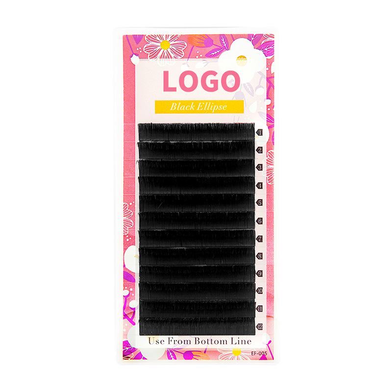 Fábrica personalizada transfronteriza doble punta pestañas planas pestañas falsas pestañas curvas de una sola raíz natural gran capacidad pestañas injerto plano negro