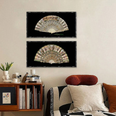 French-style Chinese-themed court classical Western fan painting, new Chinese retro living room entrance hall bedroom decoration painting