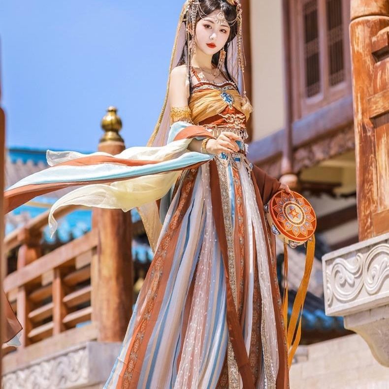霓风原创敦煌异域风汉服天竺公主西域神女汉元素改良古装敦煌飞天