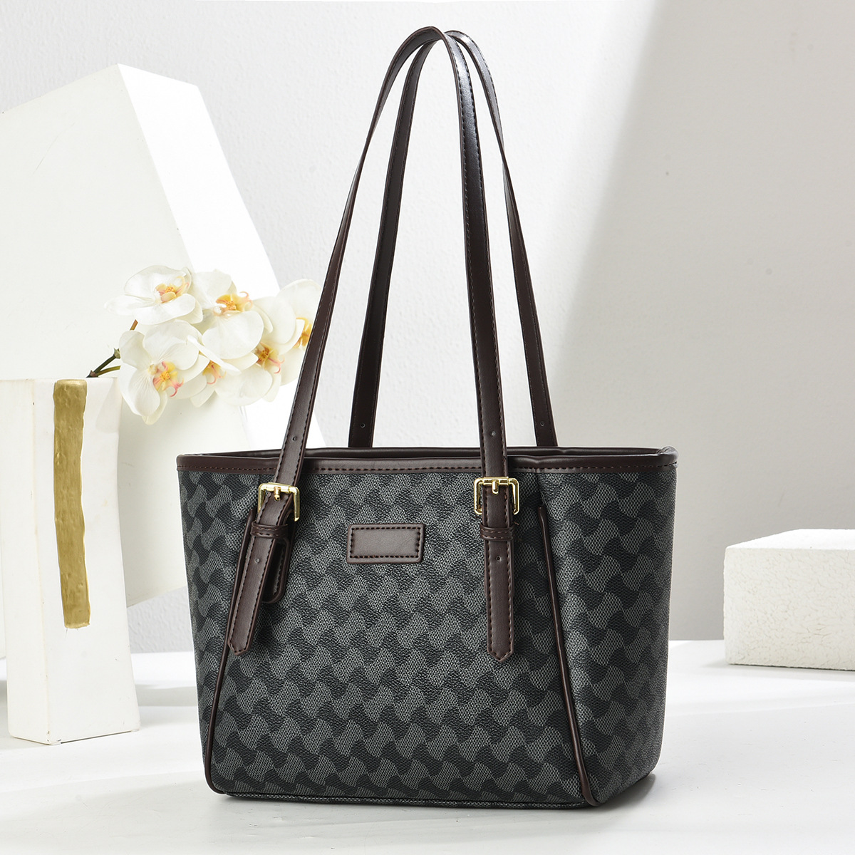 Bolso Tote de textura de comercio exterior retro europeo y americano, estilo de verano, textura de todo fósforo para mujer, bolso de hombro de viajero de gran capacidad y todo fósforo