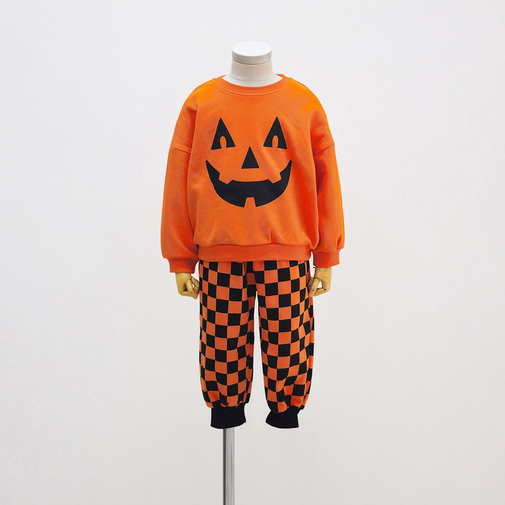 New Halloween Pumpkin-shaped Children's Suits Ins Korean Version Of Children's Long-sleeved Suits Children's Holiday Costumes_voghion.com