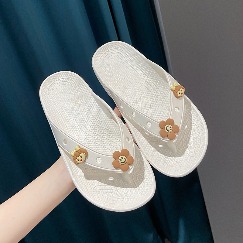 Flip-Flops mujeres de verano al aire libre de dibujos animados casa interior natación antideslizante baño chanclas zapatillas de agua húmeda para estudiantes