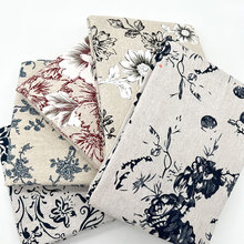 【现货足米价】棉麻布料中国风复古青花瓷花纹印花布桌布沙发面料