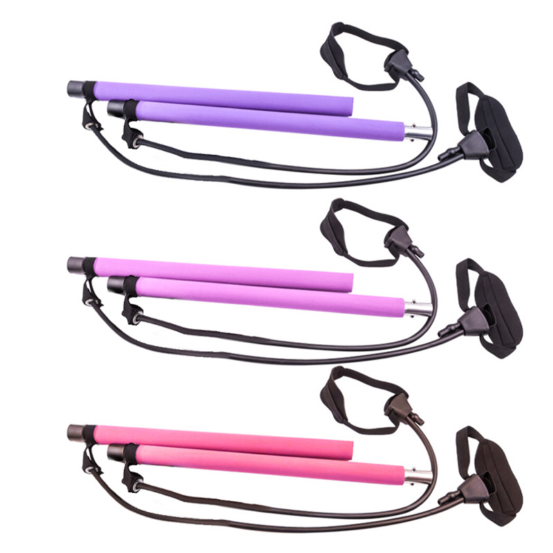 Ajustable pilates stick yoga fitness body building tensión interior dispositivo multifuncional desmontable pilates varilla
