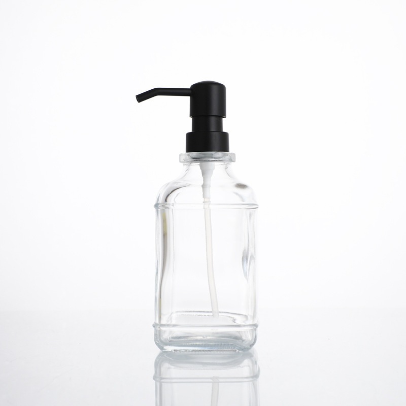 Botella de desinfectante para manos Botella de vidrio acondicionador de cabello champú de hotel Botella transparente de presión doméstica botella dividida de gel de baño image 14