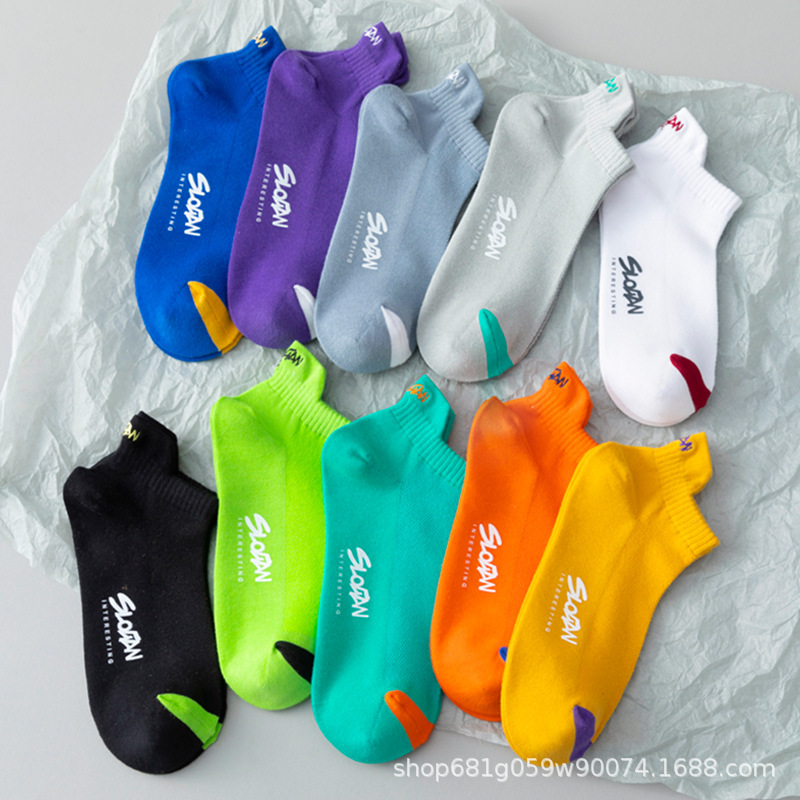 Men's Anti-Odor Short Socks, 100% Pure Cotton, Student Summer Thin Breathable Xinjiang Cotton Candy-Colored Ankle Socks Wholesale Men's Anti-Odor Short Socks, 100% Pure Cotton, Student Summer Thin Breathable Xinjiang Cotton Candy-Colored Ankle Socks Wholesale