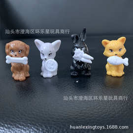 儿童卡通动物笔套 圆珠笔头配件小猫小狗兔子装饰铅笔帽 扭蛋玩具