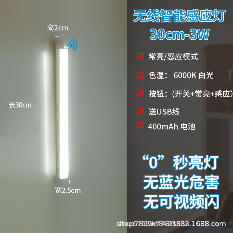 LED luz del sensor del cuerpo recargable vino gabinete zapato armario magnético succión tira luz de la noche con transfronteriza al por mayor