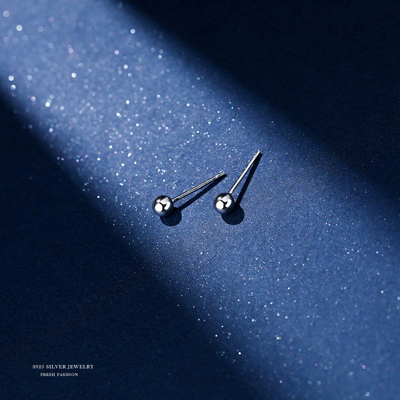 Камелия 小耳 Earrings, маленькие круглые бусины, брендовый аксессуар, образец серебра 999, корейский стиль