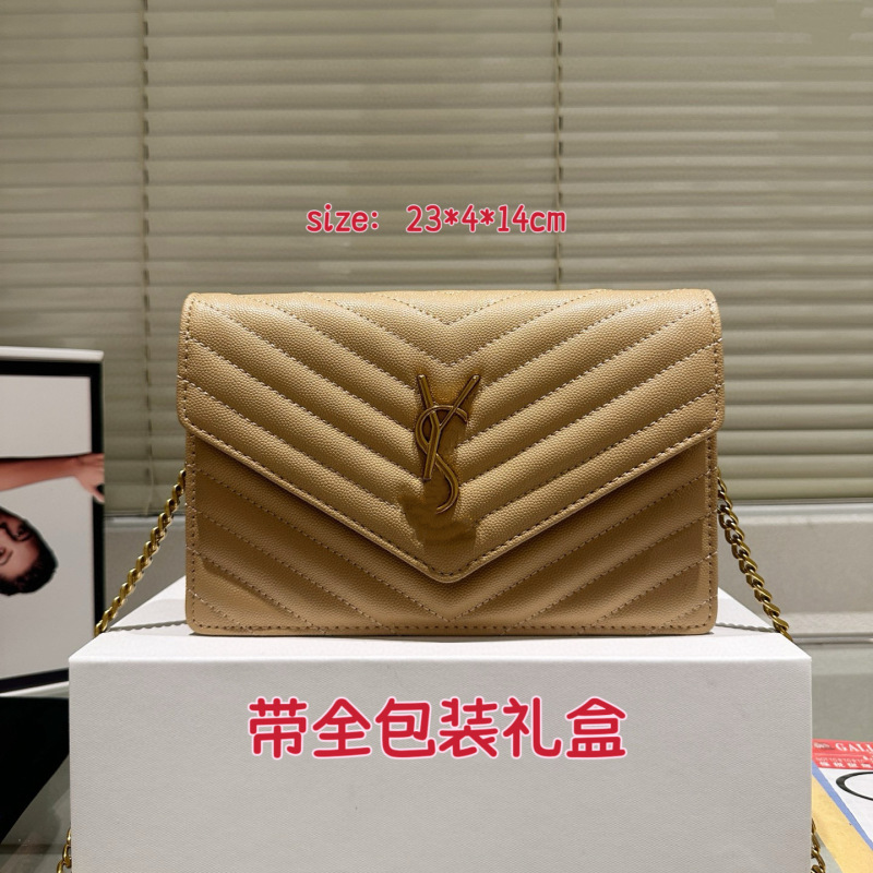 杨树林包包专柜牛皮斜挎包高级百搭信封包链条单肩腋下包时尚女包|undefined