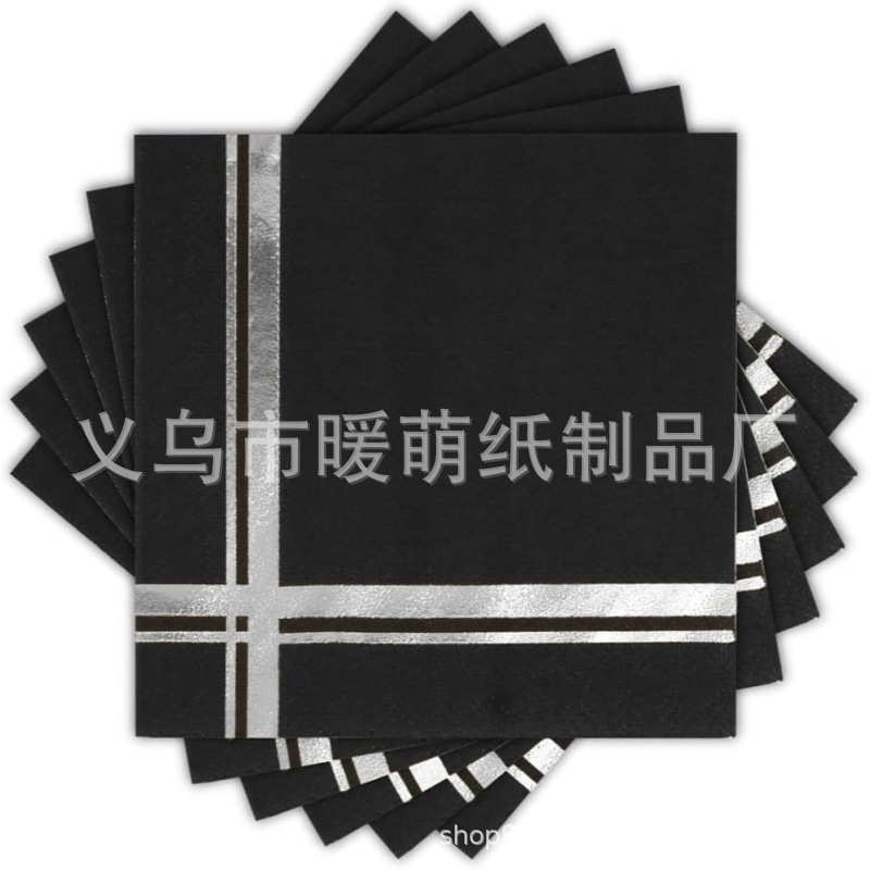 검은 배경 뜨거운 실버 줄무늬 [20 장/패키지]]