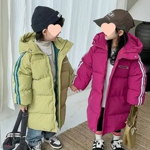 儿童棉服加厚童装中长款男孩外套棉衣女童新款冬季宝宝棉袄