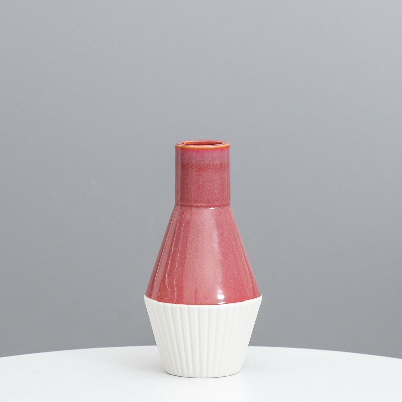 Cerámica ins nórdico florero color esmalte moderno simple Casa Grande decoración de escritorio hidropónico flor arreglo