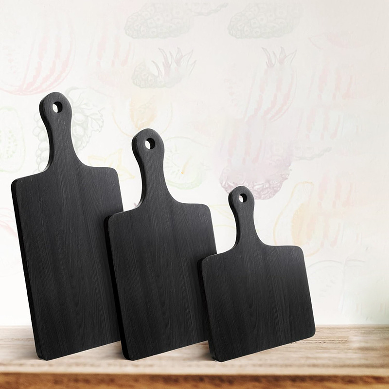 Tablero de cortar de bambú hogar multifuncional tabla de cortar traje tabla de cortar de bambú con mango Steak Pizza Tabla de desayuno clasificación tabla de cortar