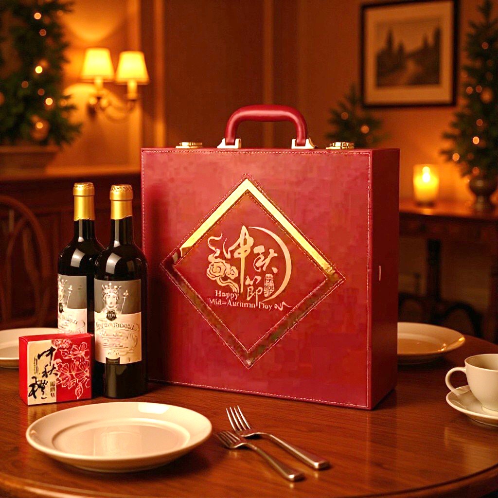 高档红酒包装盒节日送礼包装盒国产白酒包装礼品盒可加LOGO皮盒