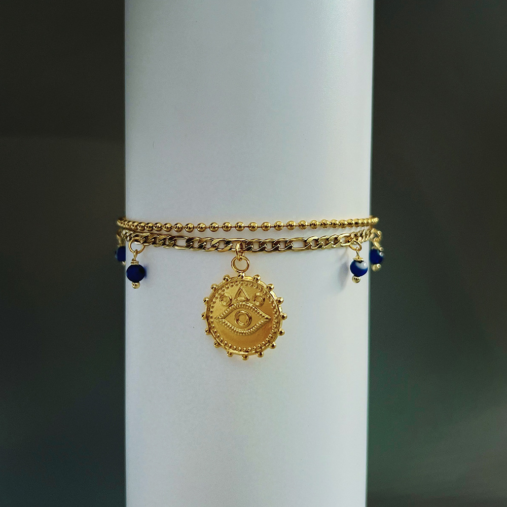 Fashion Devilu0027S Eye Stainless Steel Plating Bracelets 1 Piece