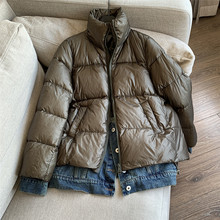 2025秋冬新90白鸭绒 拼接牛仔 立领加厚短款羽绒服批发H15FY81888