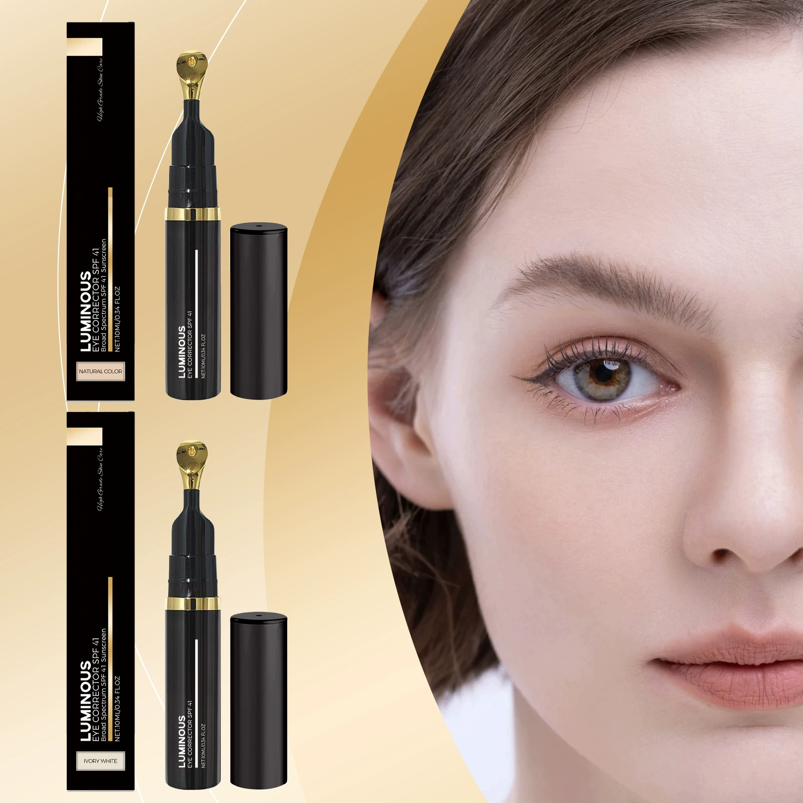 Крем-консилер от темных кругов Легкий, подходит и полупрозрачный, макияж нелегко снять, нейтральный крем-консилер для жирной и сухой кожи