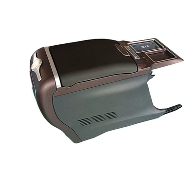 Suitable for Toyota Sienna Armrest Box Central Control Special Car Interior Decoration Gravilia Central Armrest Box Modification (Armrest box) - refrigerator-with-compressor-wireless-charging-three-color-red-blue-and-green-atmosphere-light-golden-peach-wood