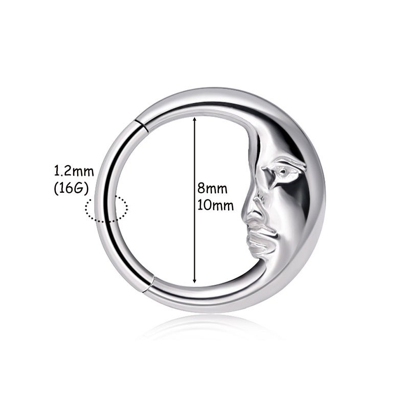 G23 Titanium New Moon Old Man Nose Ring Septum Ring F136 Titanium Alloy Seamless Earring Body Piercing Jewelry detail image 9