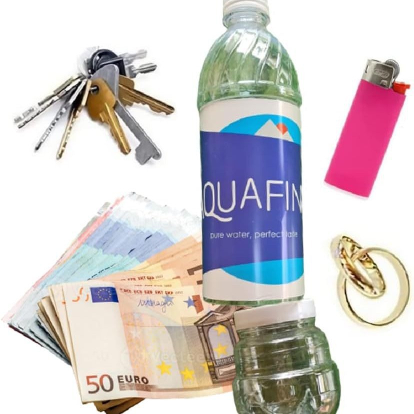 Botella de agua transfronteriza con código de barras caja fuerte escondida casa privada caja de dinero taza de agua transferencia segura escondida almacenamiento de agua mineral