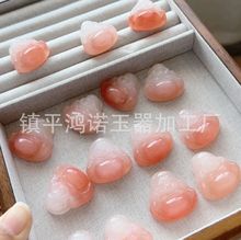 新疆桃花酿金丝玉平安扣吊坠樱花粉玉石佛公项链配饰直播货源批发