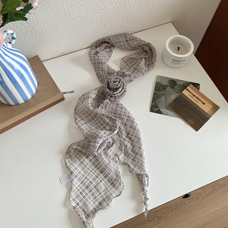 Bufanda de seda, banda larga, sentido de alta calidad, lunares, corbata delgada y estrecha, cinturón, bolso envuelto, cinturón para el cabello, cinta para el cabello, serpentina