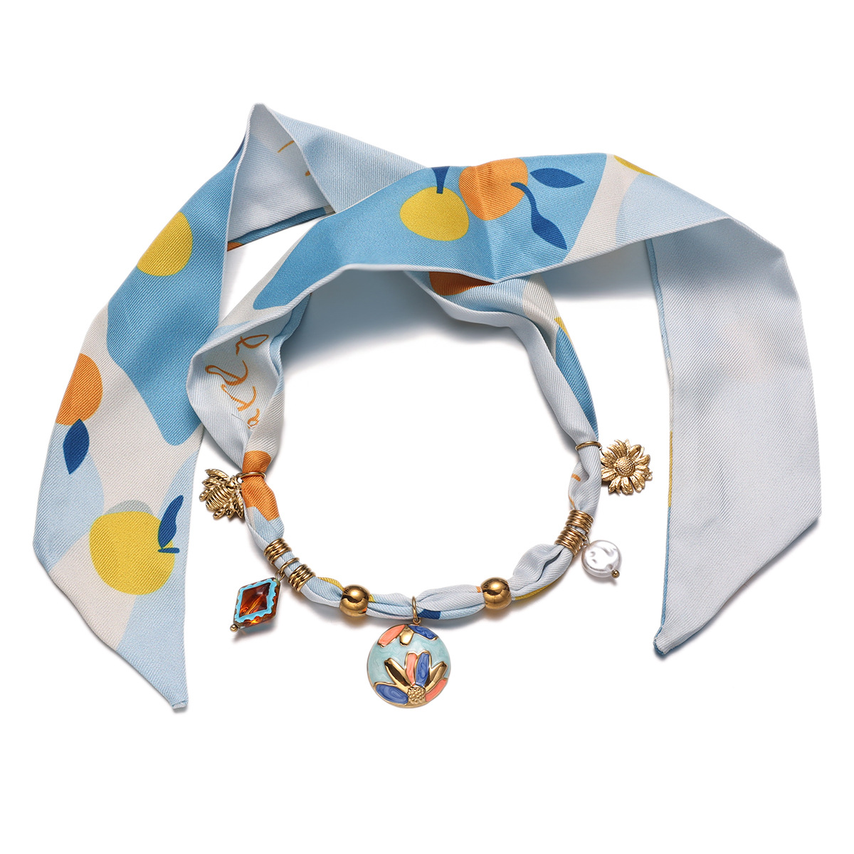 Collar de acero inoxidable de titanio no se desvanece la moda de collar de perlas de flores personales joyas de nicho de lujo ligero