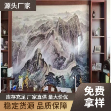 PET亮光大理石连纹竹木纤维碳晶板3D背景墙打印画厂家直销