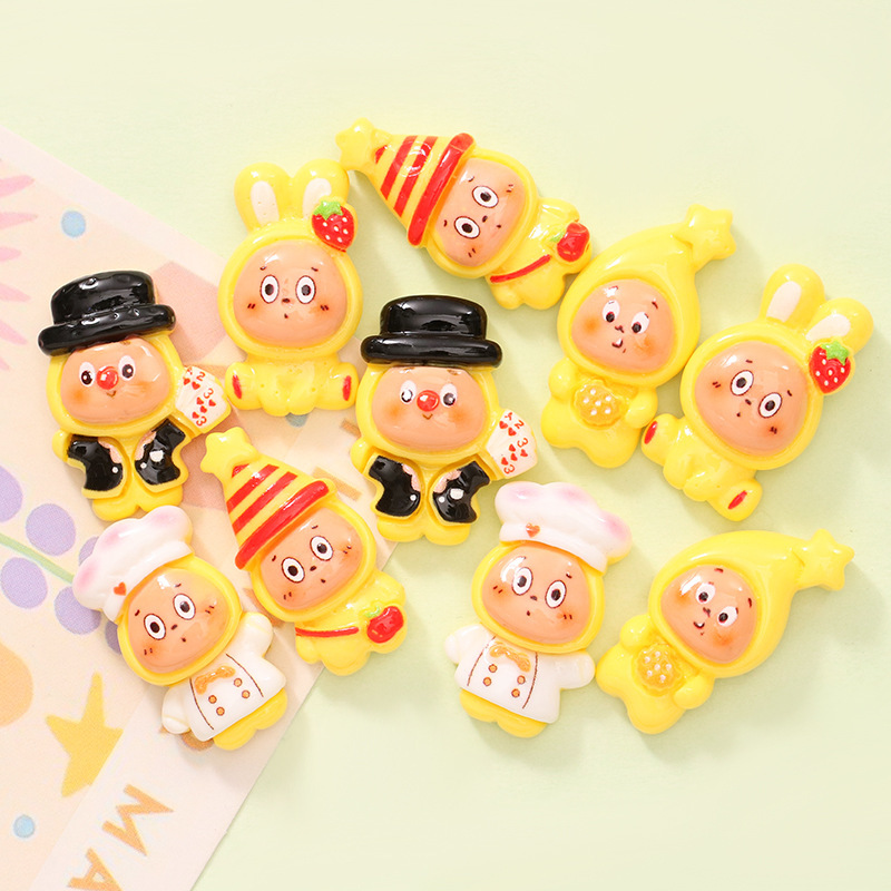 Cute Cartoon Little Star DIY Cream Glue Mobile Phone Case Keychain Hole Shoe Buckle Hairpin Resin Jewelry Accessories