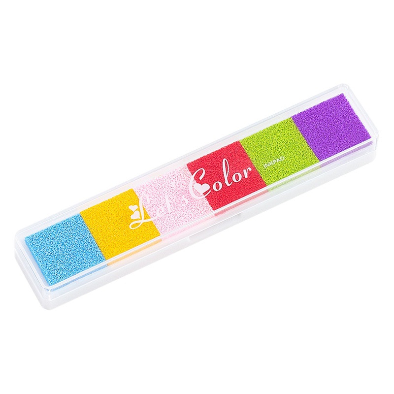 Degradado largo color caramelo color inkpad DIY gradiente multicolor mesa de impresión de los niños dedo pintura pequeña inkpad 10