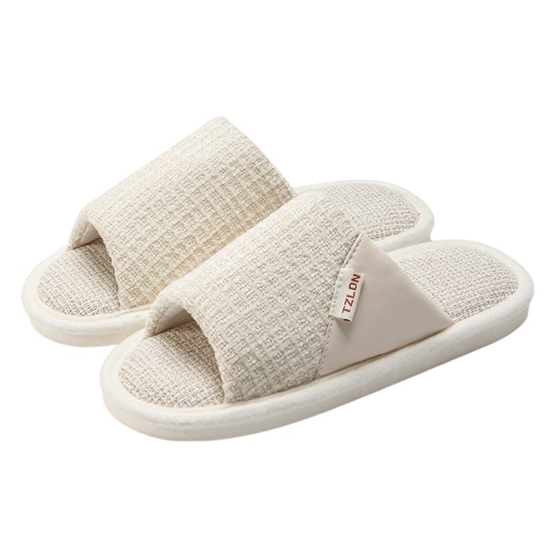 Zapatillas de lino para mujer Verano interior hogar mudo antideslizante al por mayor par nuevas sandalias transpirables absorbentes de sudor para hombres Four Seasons