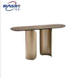 意式极简约现代不锈钢玄关台入户靠墙玄关桌过道沙发背几