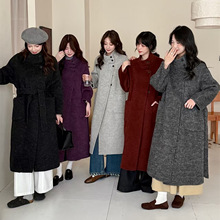 斯卡露张婧仪同款2025年冬大师系列羊驼毛双面呢大衣女A